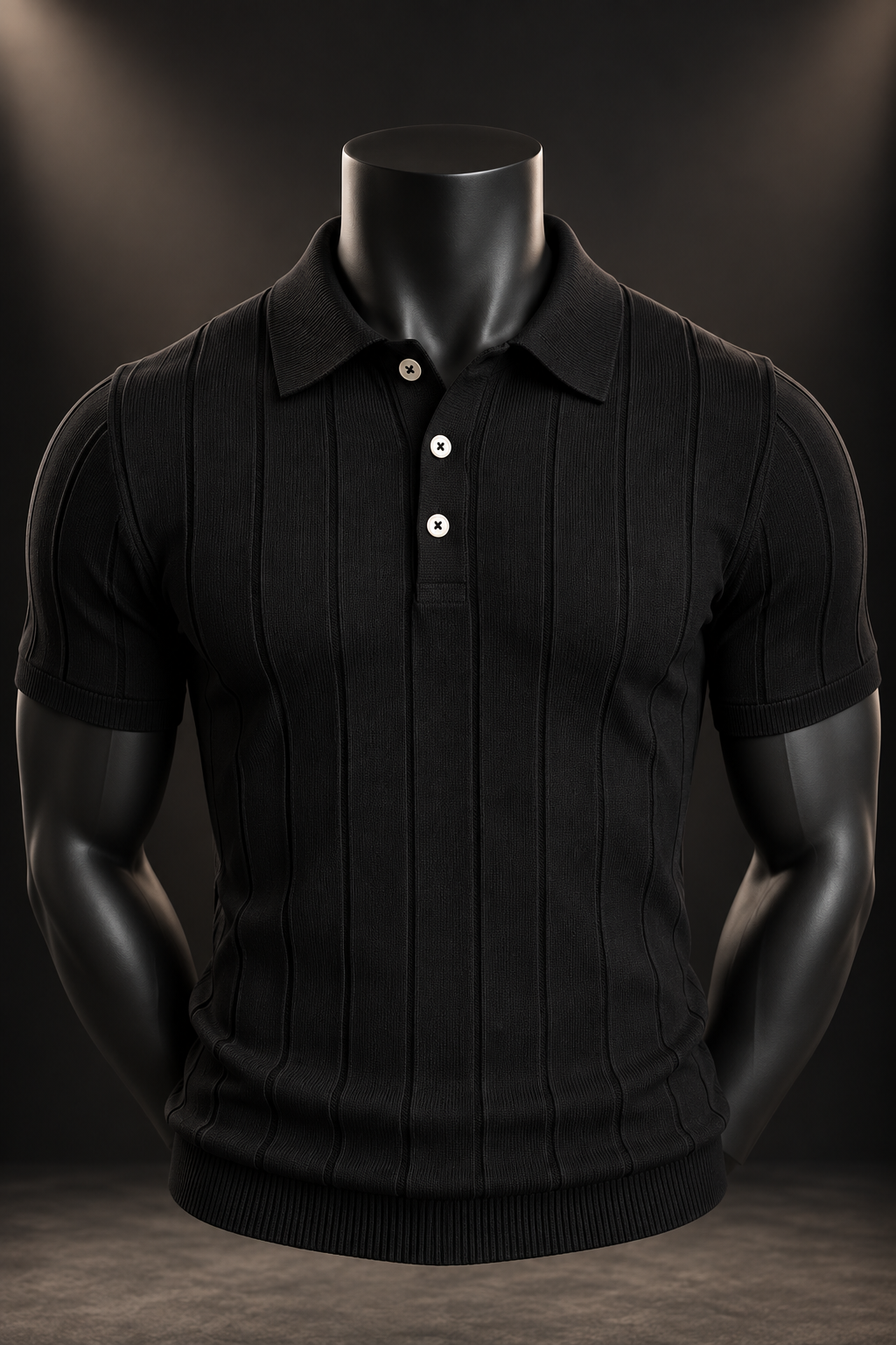 Men's Cotton Polo Shirt – Black & White, Sizes M–3XL