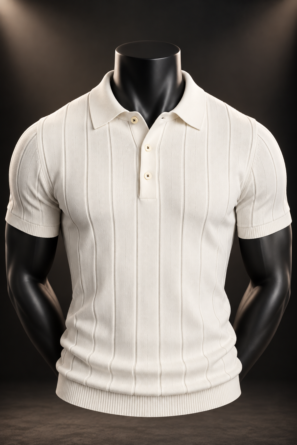 Men's Cotton Polo Shirt – Black & White, Sizes M–3XL