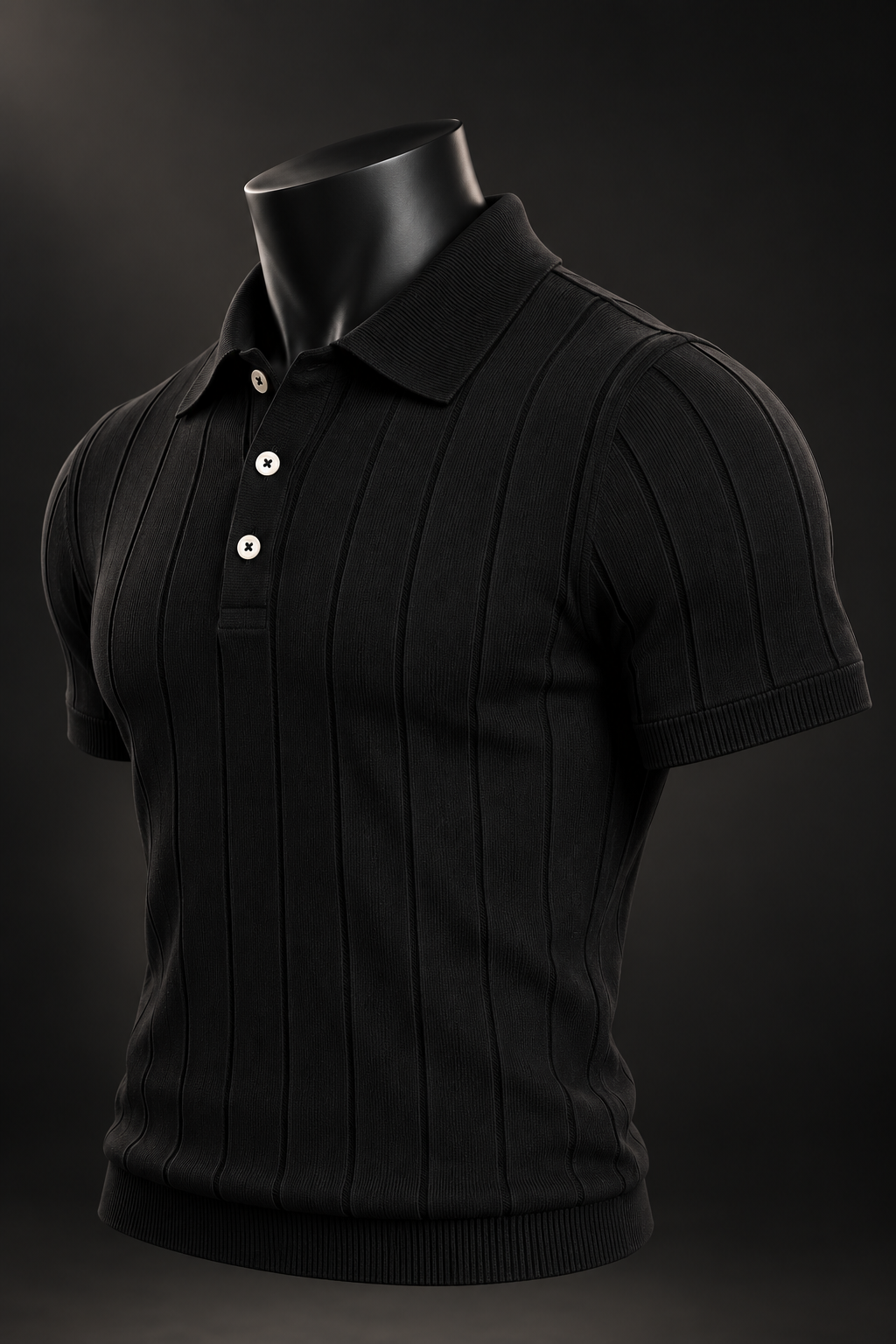 Men's Cotton Polo Shirt – Black & White, Sizes M–3XL