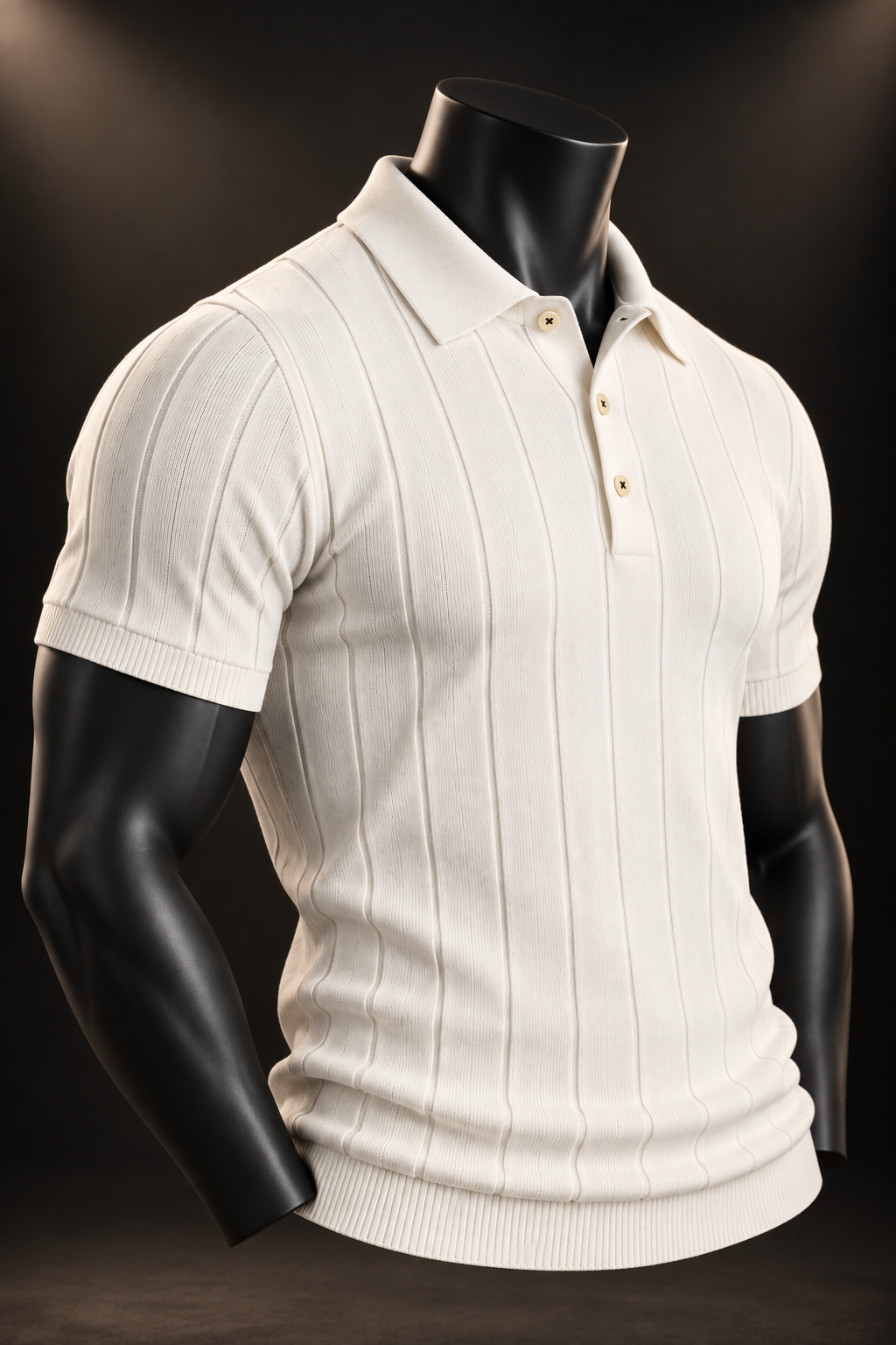 Men's Cotton Polo Shirt – Black & White, Sizes M–3XL